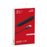 Speedlink SNAPPY SLIM USB Hub, 4-Port, USB 2.0, Passiv, schwarz 